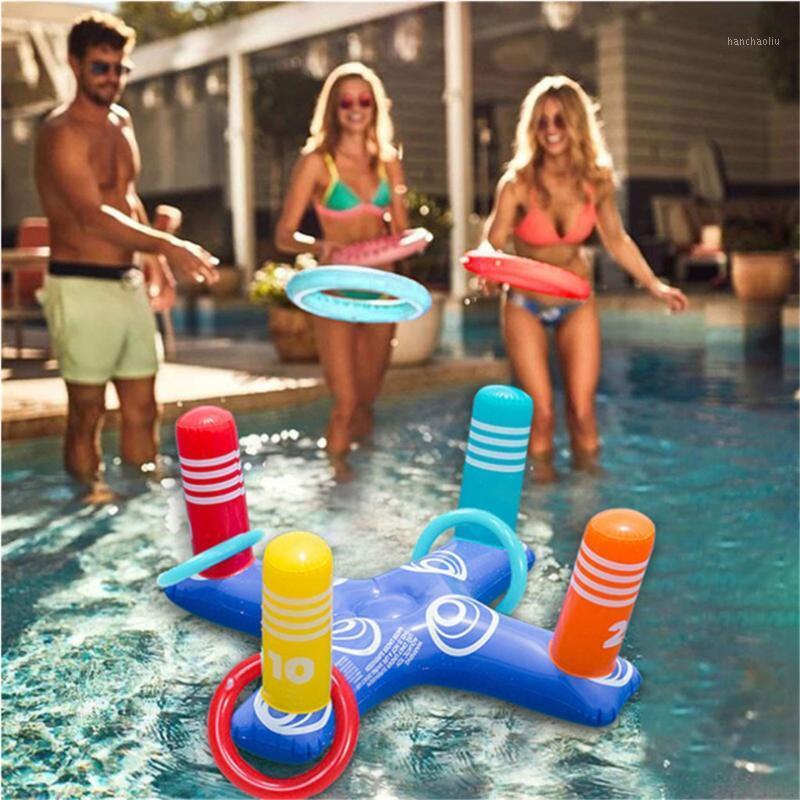 

Inflatable Ring Toss Pool Game Toys Floating Swimming Pool Ring with 4 Pcs Rings Game Beach Toy Diving Water Toys1