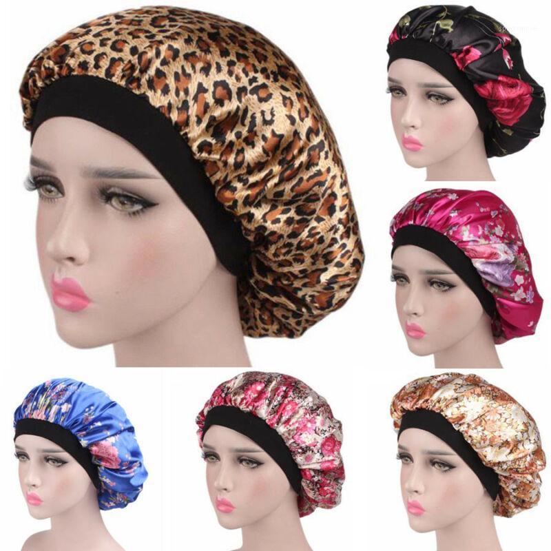 

Women's Satin Floral Brimmed Sleeping Hat Night Sleep Cap Hair Care Bonnet Nightcap For Women Men Unisex Cap Bonnet De Nuit1