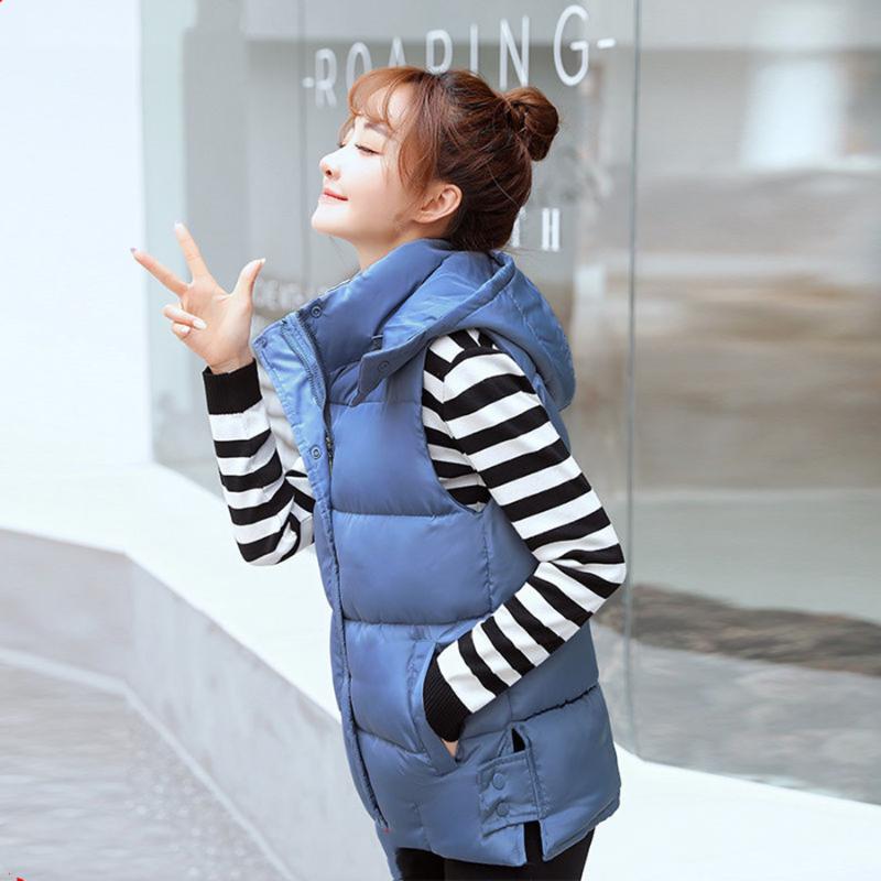 

2020New Fashion Autumn Winter Women Short Vest Female Zippers Cotton Waistcoat Outerwear Women Warm Vest, As picture