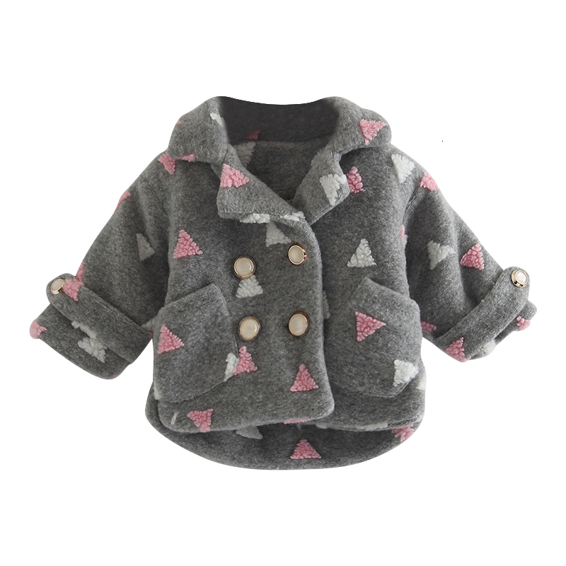 

2021 New Snow Wear Winter Parka Plus Thick Baby Infant Outerwear Coat Double-breasted Toddler Girls Clothing 0-2y Eijr, Dark grey