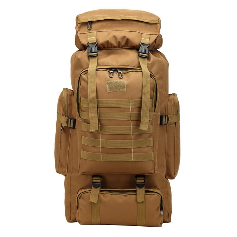 

80L Waterproof Climbing Hiking Tactical Backpack Bag Camping Mountaineering Outdoor Sport Molle 3P Bag S510, Black