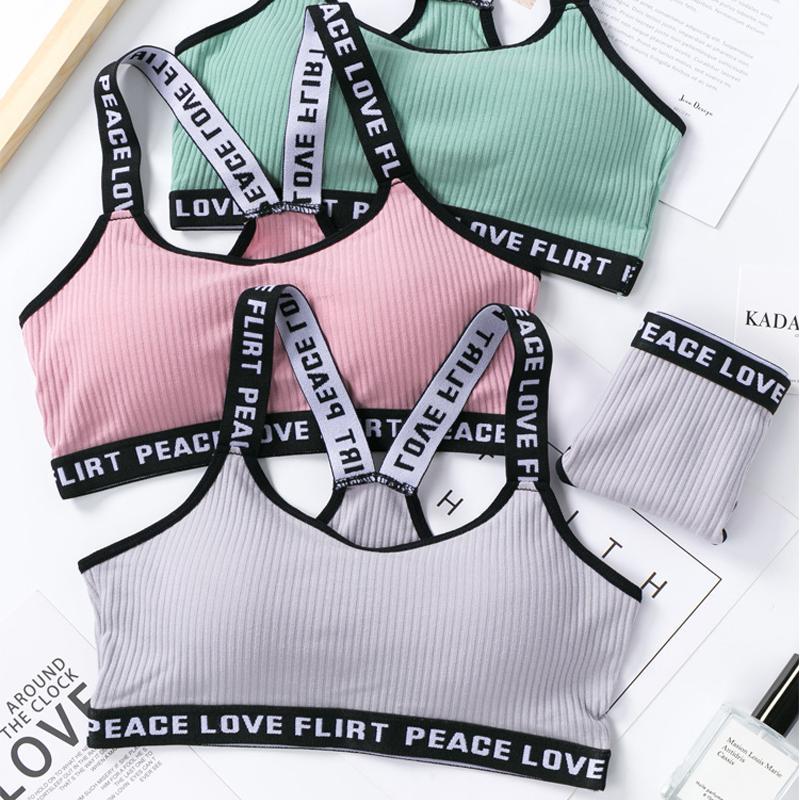 

Sports Underwear Set for Women Sports Bras Push Up Sport Top Fitness Set Yoga Running Jogging Gym Bra Panties Girl1, Gray set