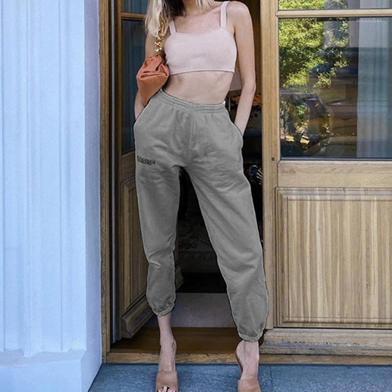 

2020 Fashion Letter Print Joggers Sweatpants Women High Waist Baggy Street Hip Hop Casual Sport Pants Harem Trousers Streetwear1, Blue