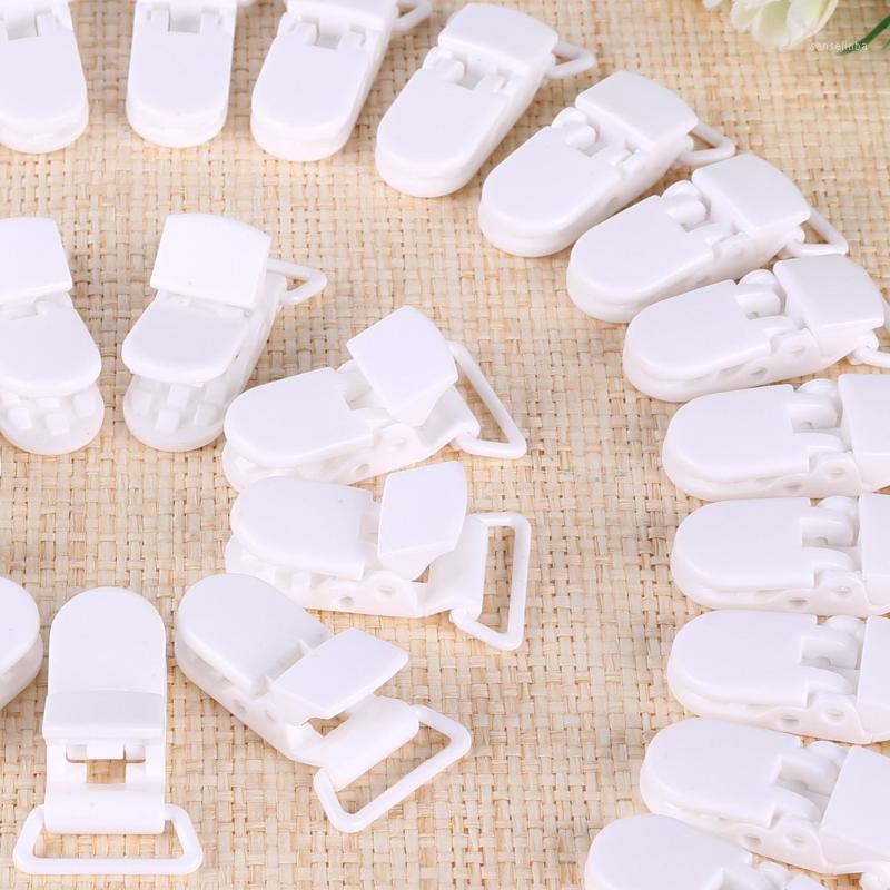 

Wholesale-50 Pcs KAM Plastic Pacifier Clip Holder Soother Mam Baby Dummy Clips Chain For 20mm Ribbon 10 Colors S017 white HD1131