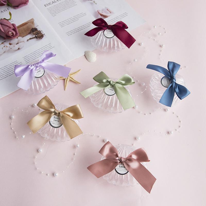 

20 PCS/Set Transparent Plastic Shell Candy Box Chocolate Boxes Party Gift Box With Bowknot Party Decorations Kids Gift