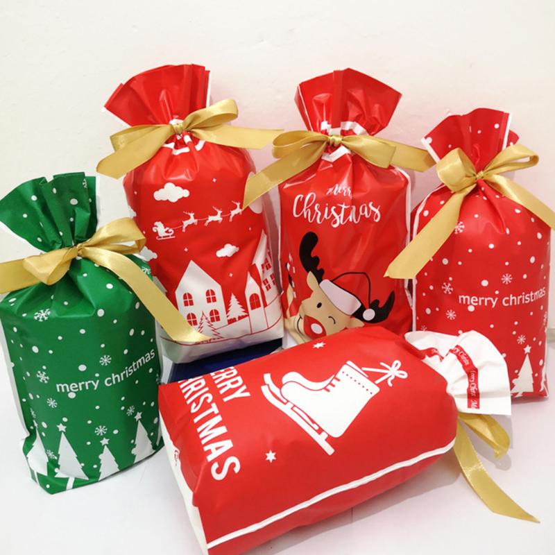 

50Pcs christmas bags christmas presents gift bags lot santa claus bag candy bag decorations new year present