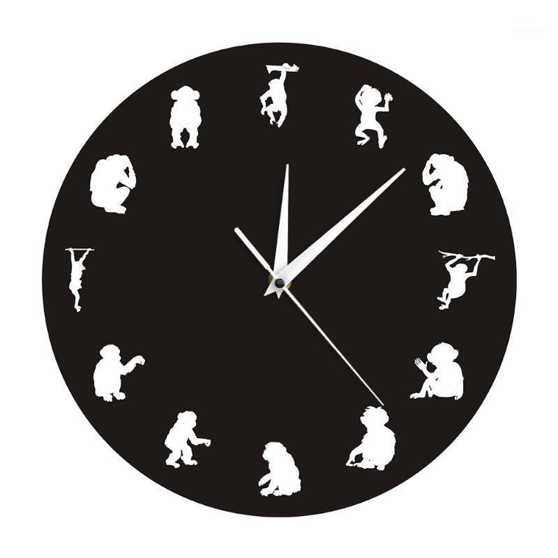 

Jungle Safari Animal Chimpanzee Wall Decor Wall Clock Gorilla Monkey Kid Room Nursery Modern Clock Gift Monkey Ape Lovers1