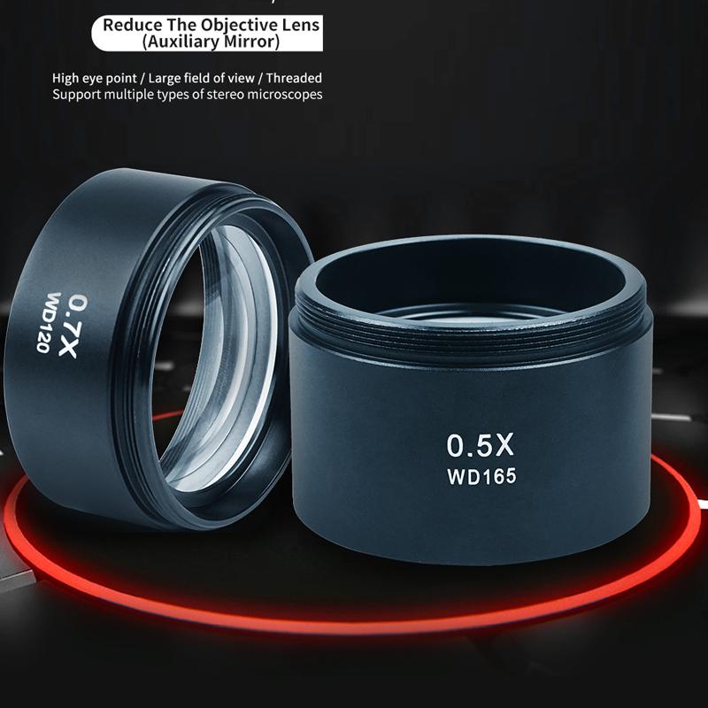 

0.5X 0.7X Trinocular Microscope Binocular Microscope Auxiliary Objective Lens Barlow Lens with Mounting Thread