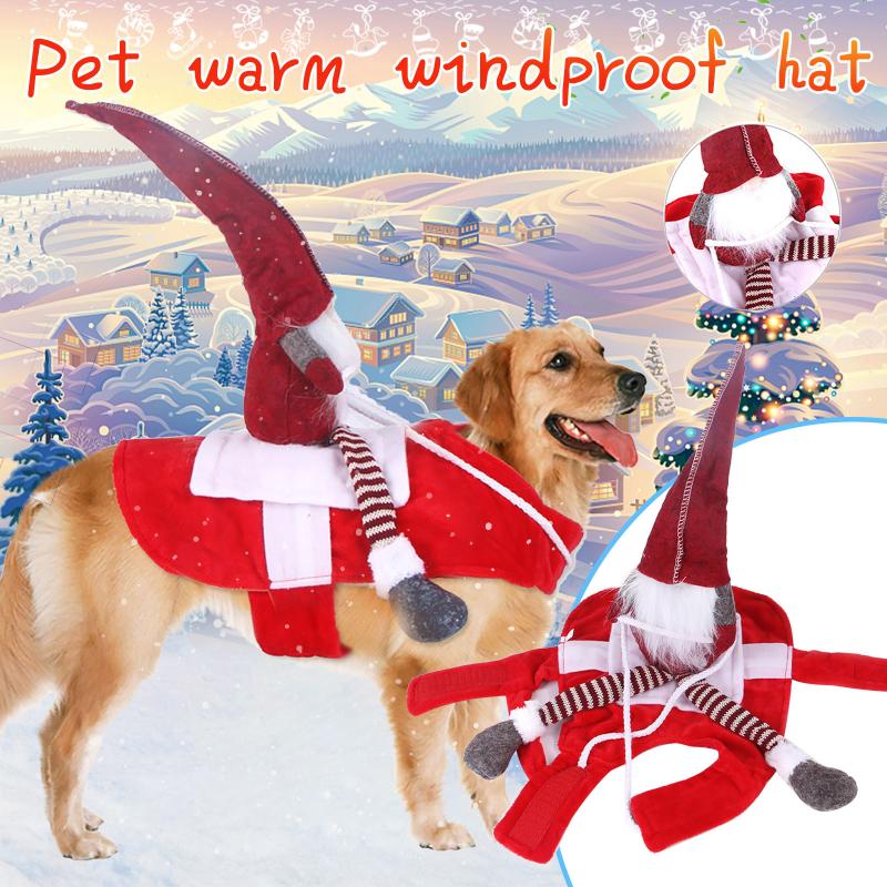 

New Funny Christmas Dog Clothes Winter Warm Pet Dog Christmas Santa Claus Style Transformed Coat Cat Clothing ropa perro, Red