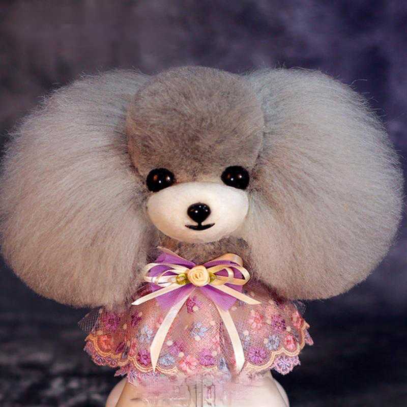 

Grooming Model dog Teddy bear head mannequin for Pet goomers trimming practice / 1Teddy head with 1head wig, Grey wig with head