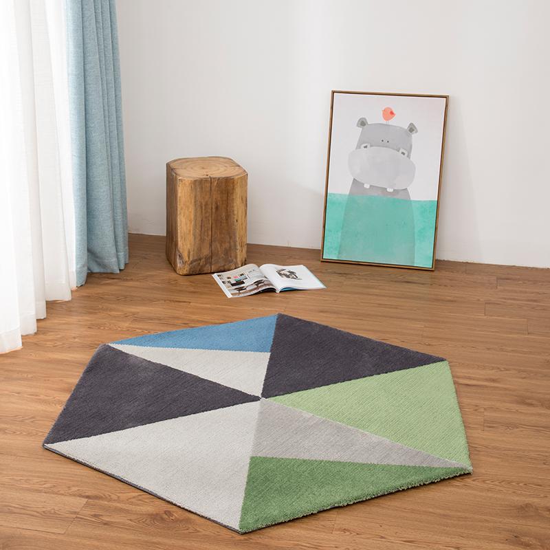 

Unique diamond shaped geometric living room rug, Nordic big size bedside carpet, blue decoration office carpet ,ground mat, As picture