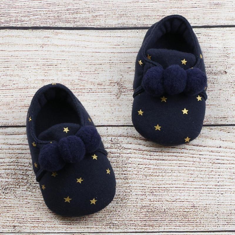 

Baby Shoes Baby Boys Girls Toddler Shoes Warm Sponge Sole Round Ball Design Non-slip Boots1, Black 13