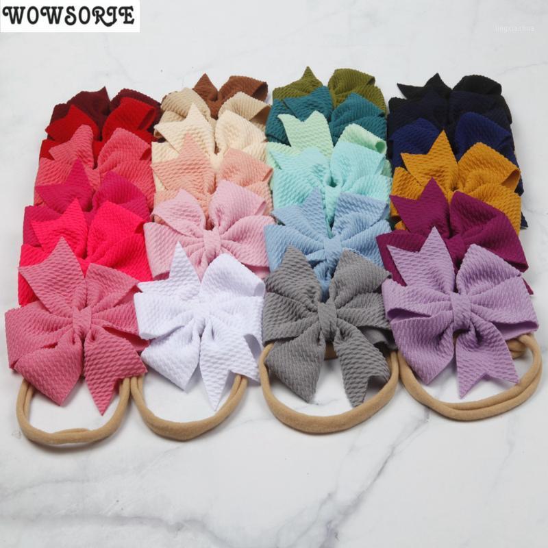 

Baby Heaband Bow Knot Baby Nylon Headband Elastic Hairband Corn Kernels Shape Toddler Kids Head Wraps girls hair Accessories1, White