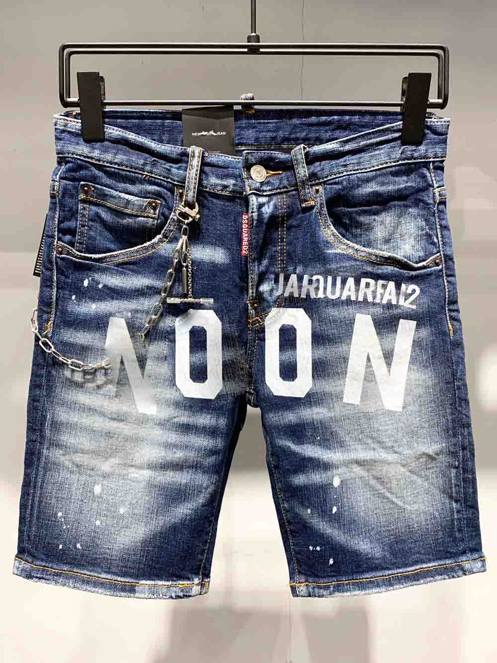 

2021 shorts men slim jeans locomotive hip hop jeans high quality fashion fashion male designer jeans shorts, Blue