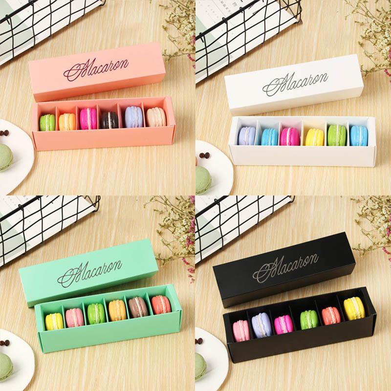 

Macaron Cookies Packing Box 6 Grids Cupcake Storage Holder Paper Case Baking Accessories Wedding Party Supplies Nice Gift 1PCS1