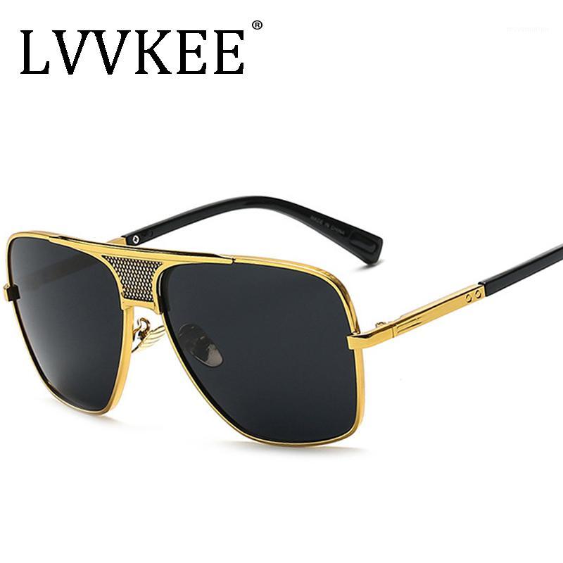 

LVVKEE Brand Classic luxury Square men's Large frame pilot sunglasses Vintage women sun glasses grandmaster UV400 male Female1