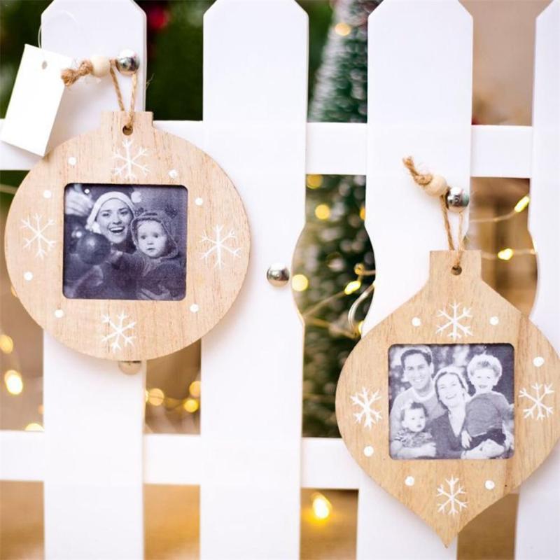 

Christmas Decorations DIY Wooden Photo Frame Hanging Pendant Christmas Ree Crafts Decorations Ornaments New Arrival