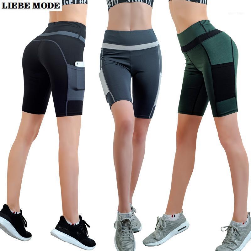 

Sportwear Yoga Shorts Women Quickly Dry Running Short Pants Push Up Short Leggings Pocket Summer High Waisted Gym Tight Shorts1, Grey