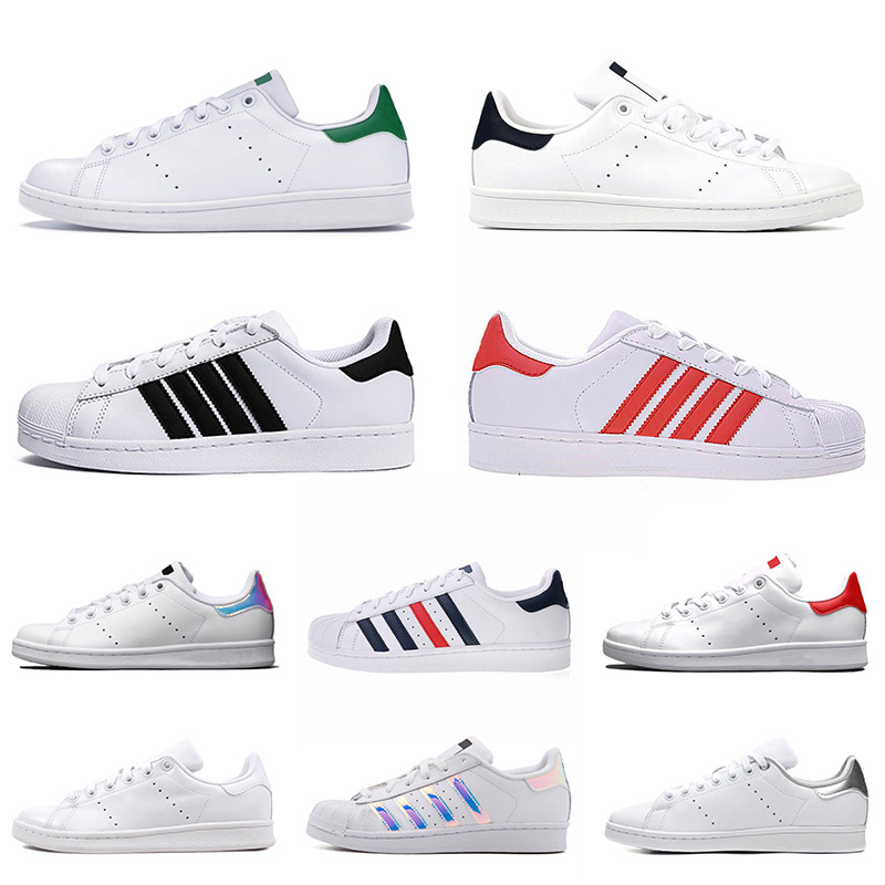 

2021 stan smith men women fashion flat sneakers superstars green black white leather oreo rainbow mens trainer outdoor shoes platform 36-45, 13