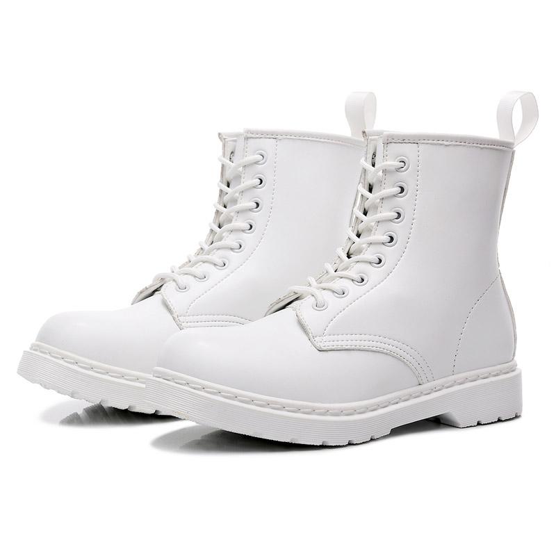 

Women Boots Genuine Leather Women White Ankle Boots Motorcycle Female Spring Autumn Winter Shoes Woman Punk Botas Mujer