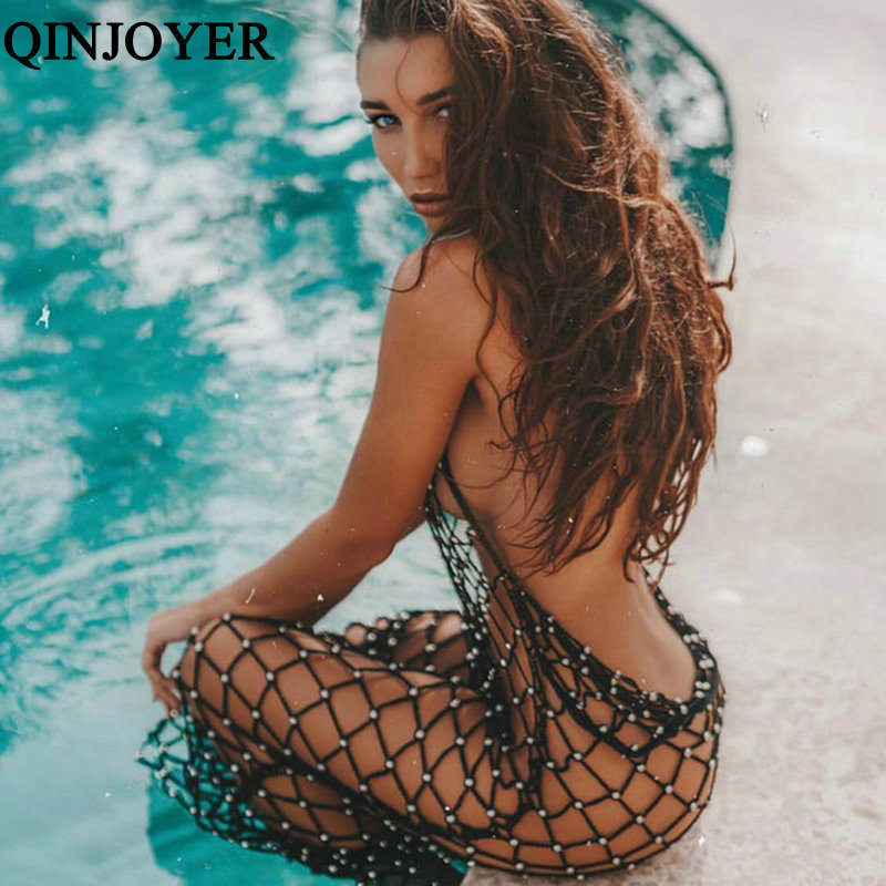 

Bikini Cover Up Lace Hollow Crochet Swimsuit Beach Dress Women 2020 Summer Ladies Cover-Ups Bathing Suit Beach Wear Tunic Y200708, Beige