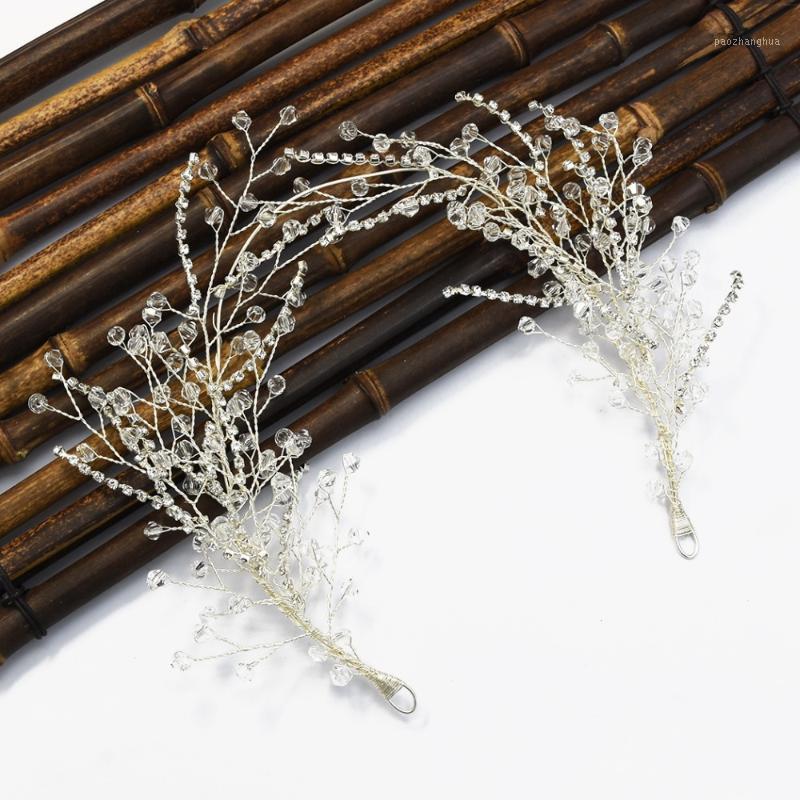 

Fashion Bridal Rhinestone Wreath Hairband Crystal Beautiful Leaf Branch Headpiece Tiara Crown Wedding Hair Jewelry Clips & Barrettes, Golden;silver