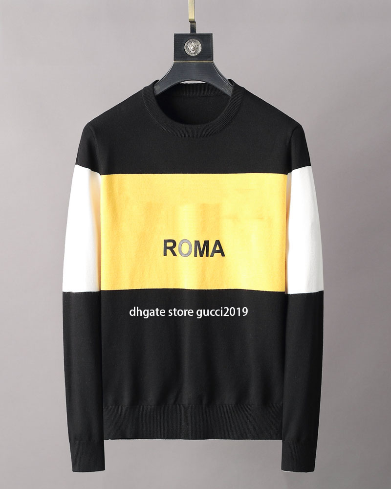 

Mens Sweater Fashion Men Women High Quality Sweater Pullover Long Sleeve Letter Printed Couple Sweaters Size M-XXL, Black