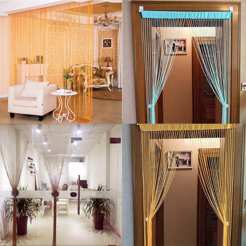 

2019 Colorful 2 PCS String Curtains Patio Net Fringe for Door Screen Windows Divider Cut To Size Household Decoration #451, White