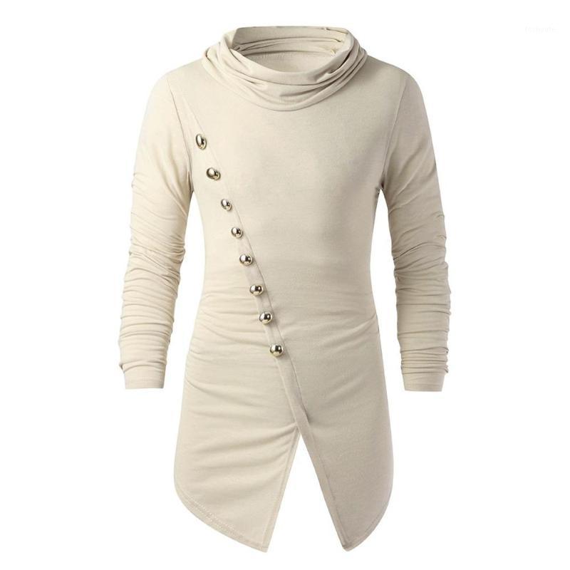 

Men' Casual Shirts Gothic Hem Pile Collar Cotton Slim Fit Men Dress Tuxedo Shirt Business Blouse Solid Button Long Sleeve Top Camisa Black2, Black