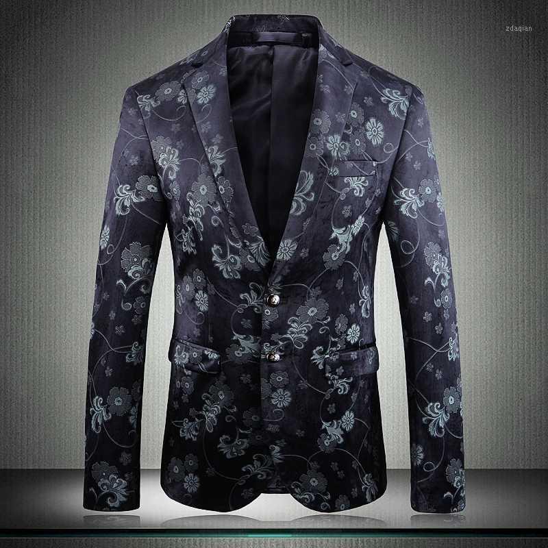 

New Jacquard Mens Blazer Blazer Masculino Two Bottons Party Wedding Prom Blazers Men Plus Size 4xl Slim Fit Flower Men1, Color as picture