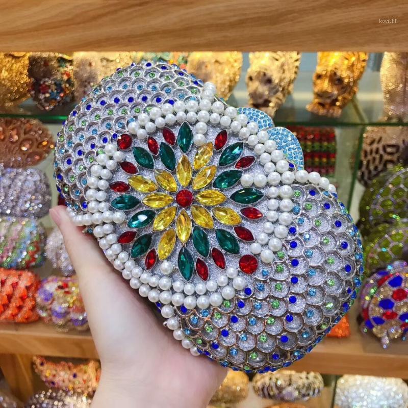 

lady Metallic colorful Diamonds Beaded Clutch bag Girls Wedding Purses gold/blue/silver Evening Bags Ladies Day Clutches wallet1, Color same as pictur