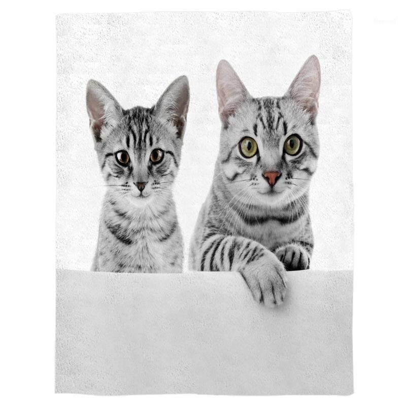 

Cute Animal Cat Tabby Pet Spring and Autumn Soft Flannel Blanket Office Siesta Blanket Sofa Bed1