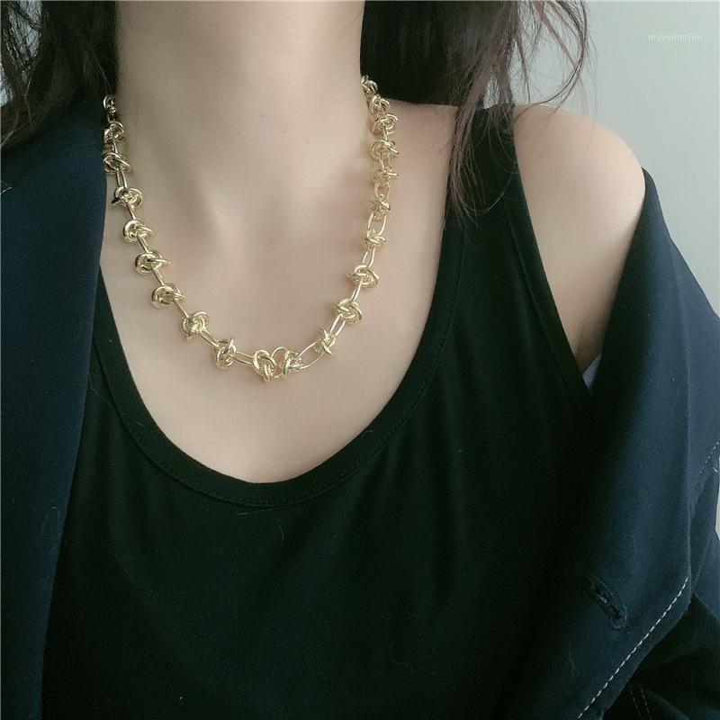 

2020 Hiphip Metal Knot Chain Chokers Necklaces for Women Vintage Handmade Chains Statement Necklace Punk Jewelry Female Neck1