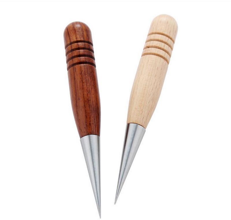 

Korean style stainless steel wooden handle Household carved tool Flower coffee wooden handle Flower bar Coffee Art Needles