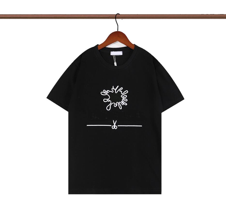 

Fashion Letters Embroidery T-Shirt for Mens Women Tee Shirts Summer Designer Tshirt Casual Tee Tops 2 Colors High Quality, White