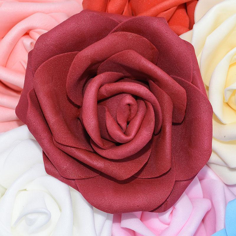 

5/10/20pcs 11colors 10cm Big Rose Head Artificial PE Foam Flowers DIY Wreath Embellish Wedding Bride Bouquet Gift Box Decor Rose1, F05