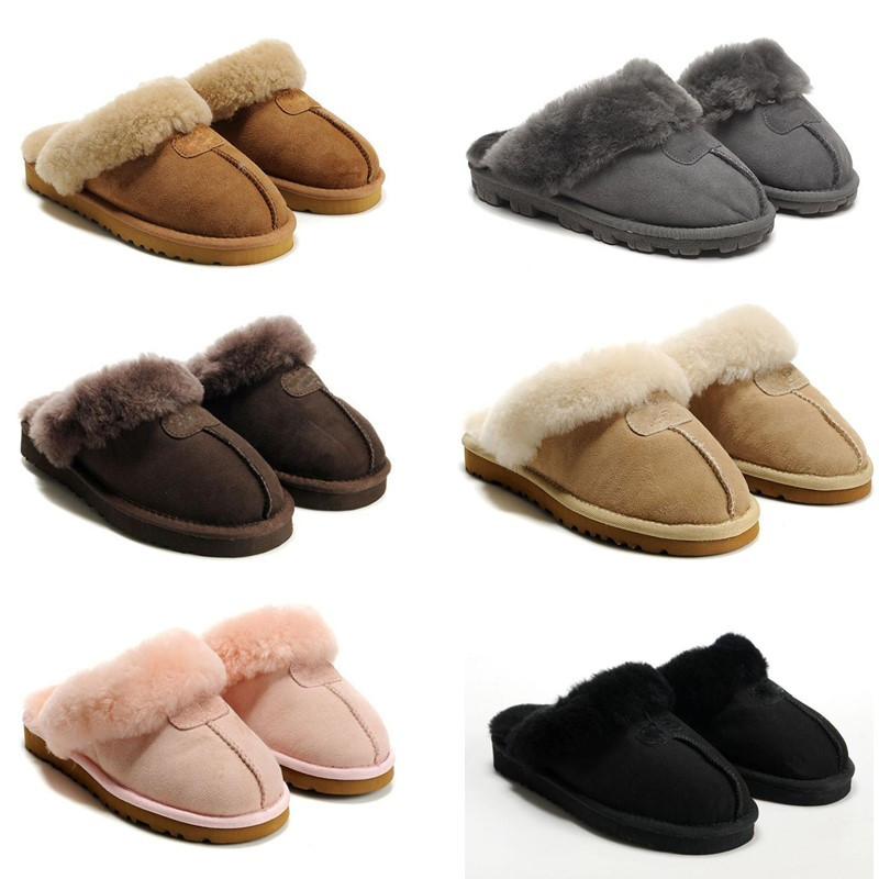 

Xmas Men Women Slippers Hot Sell Classic Design Warm Slippers Goat Skin Sheepskin Snow Boots Martin Boots Short Women Boots Keep Warm Shoes, Black