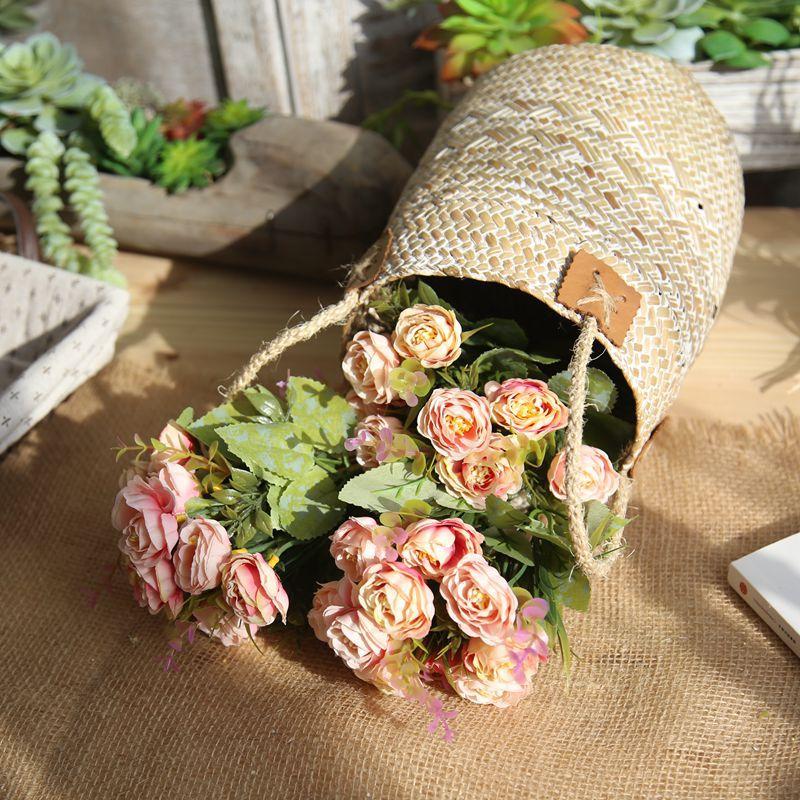 

1PC 10 Head Decor Rose Artificial Flowers Silk Flowers Floral Latex Real Touch Rose Wedding Bouquet Home Party Design