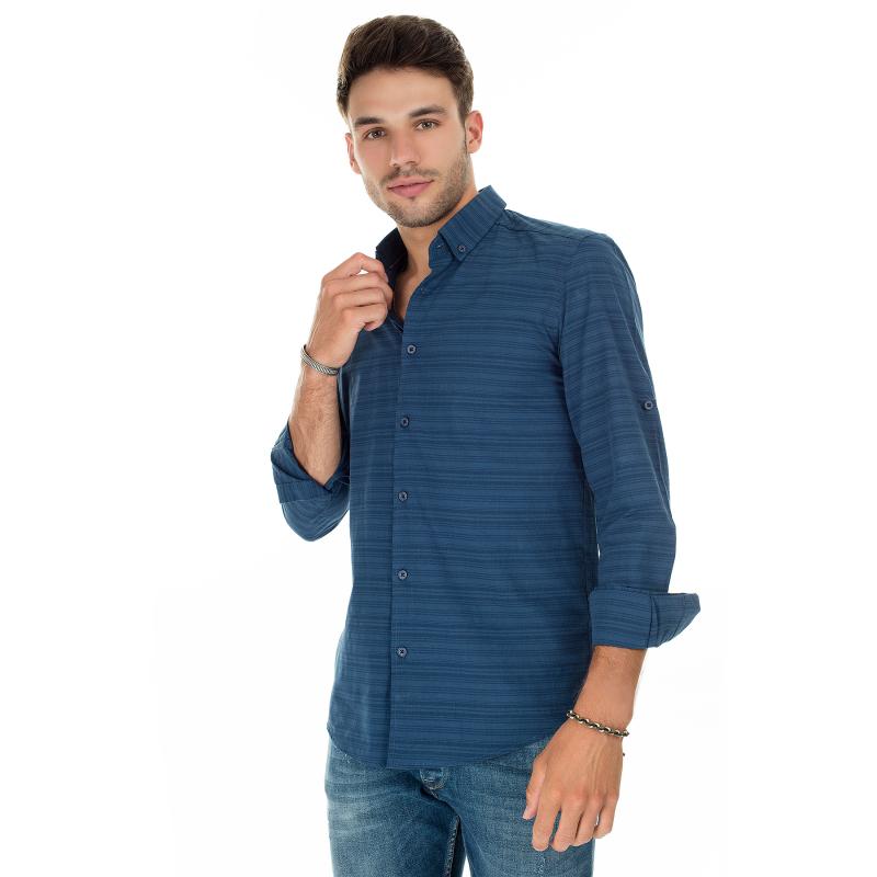 

Buratti Striped Button Collar Slim Fit Shirt MEN ' SHIRT CF20S112496, Olive drab