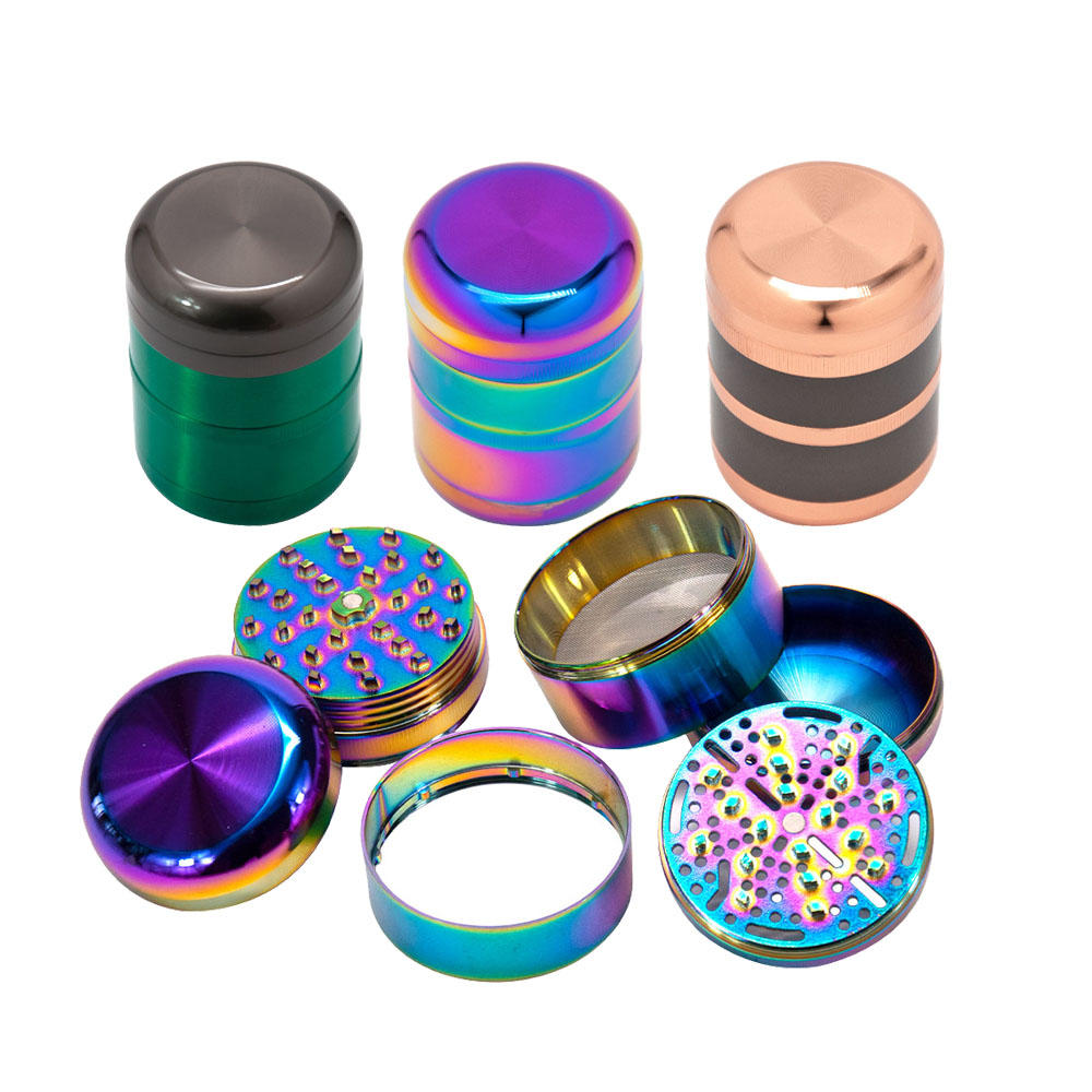 

60*85 MM Zinc Alloy Herb Grinder 6 Pieces Metal Muller For Tobacco Herb With Pollen Catcher Cigar Cone Accessories