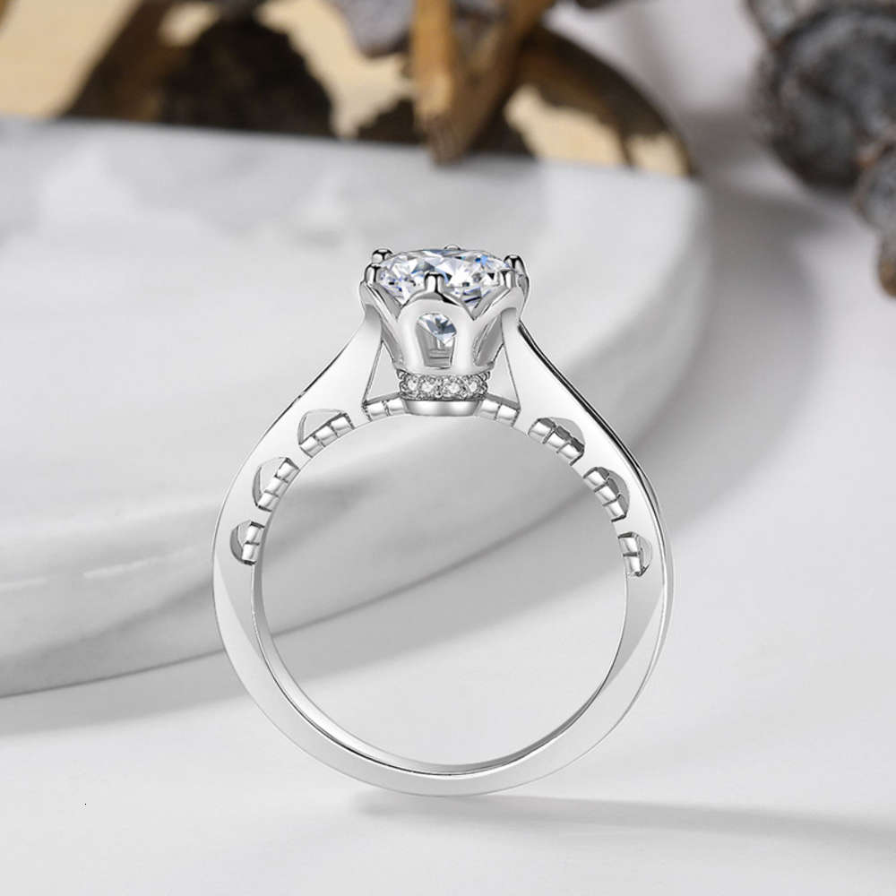

Luxurys Designers Fashion Jz434 wedding blessing simulation diamond ring for women's new 1.25 C imitation D color fire color Mosangshi ring