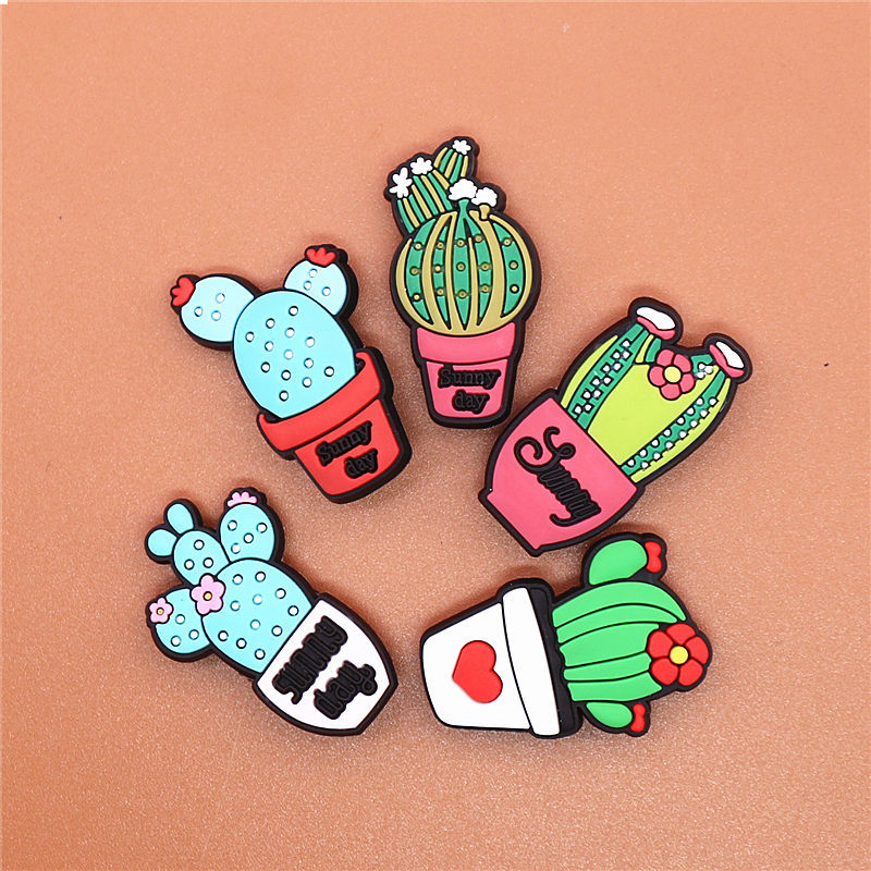 

lovely Cactus PVC Shoe Charms Vegetation Shoes accessories Shoe decoration Buckles Bands Bracelets Kids Gift