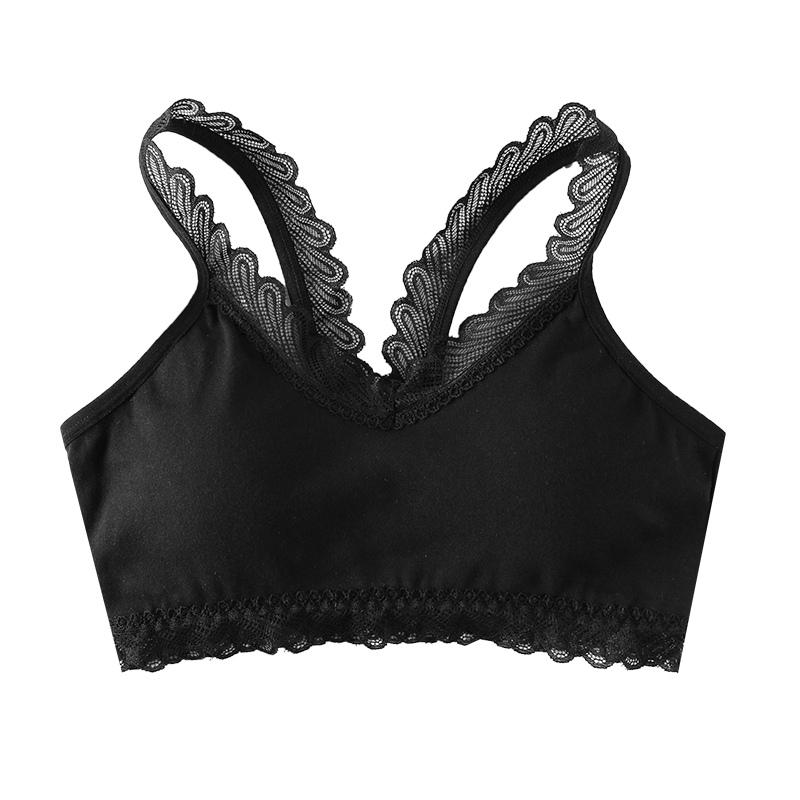 

2020 Women Lingerie French Romantic Lace Beautiful Back Without Steel Ring Wrapped Chest Comfortable Skin-friendly Bra