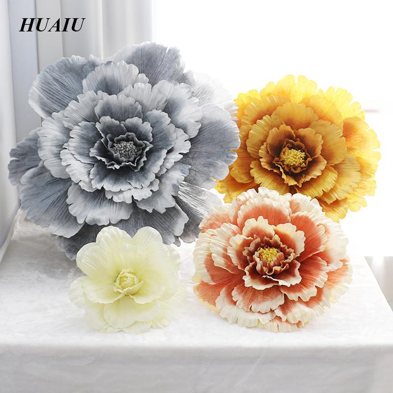 

40cm/50cm/60cm/80cm Large Silk artificial flower Rose head for wedding background wall decoration 5 colors flower backdrop, Orange