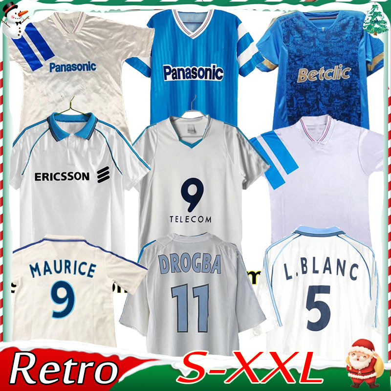 

1998 1999 2000 Marseiles de Soccer Jersey 90 91 92 93 11 12 PIRES MAURICE BLANCA RAVANELLI DE LA PENA GALLAS CLASSIC Vintage Football Shirt retro 03 04 2000