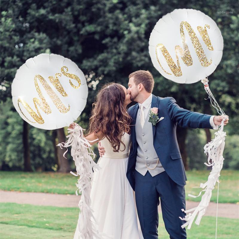 

2/3/5pcs 18inch Wedding MR&MRS Foil Balloons White Gold Glitter Print LOVE Balloon For Wedding Birthday Party Decor Photo Props1