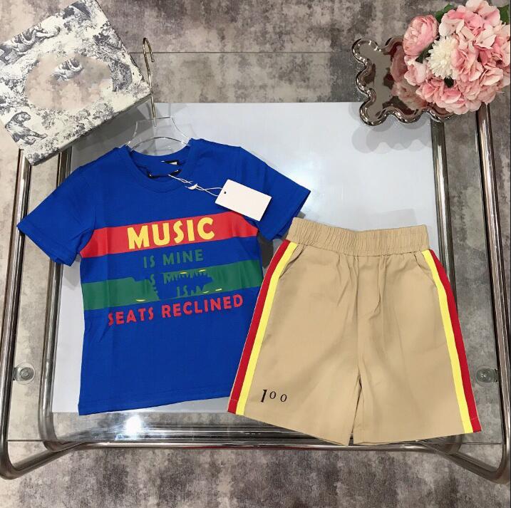 

Good Quality Baby Boys Clothing Sets Letters Printed Kids Summer Outfits Cotton Children Casual Suit Short Sleeve T-shirt+Shorts 2pcs Set Ch, White