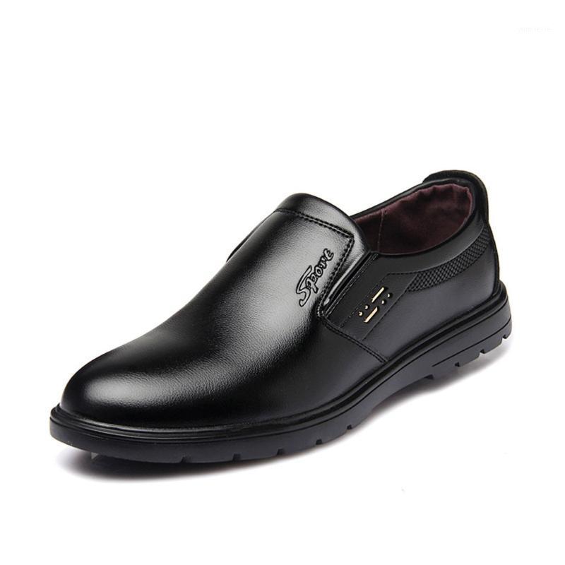 

Soft Leather Four Seasons Men's Business Shoes Round Head Shallow Mouth Shoes Lazy Casual England Formal Work Men Flat Shoes45211, Brown
