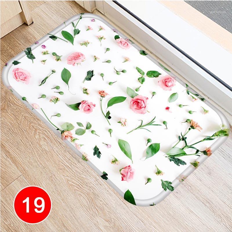 

Flower Pattern Floor Mat Carpets Floor Rug Kitchen Living Bathroom Non-slip Backing NIN6681, 19