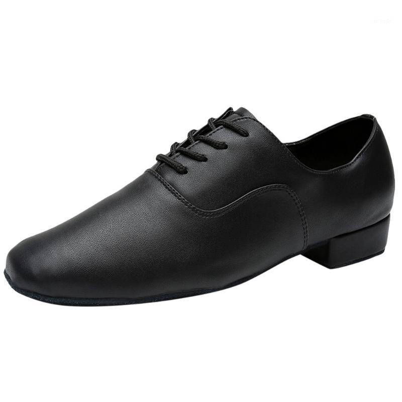 

Brand New Men Latin Salsa Tango Dance Shoes Modern Tango Salsa Leather Ballroom Square Heels Adults Children Boys Dancing Party1, Bk